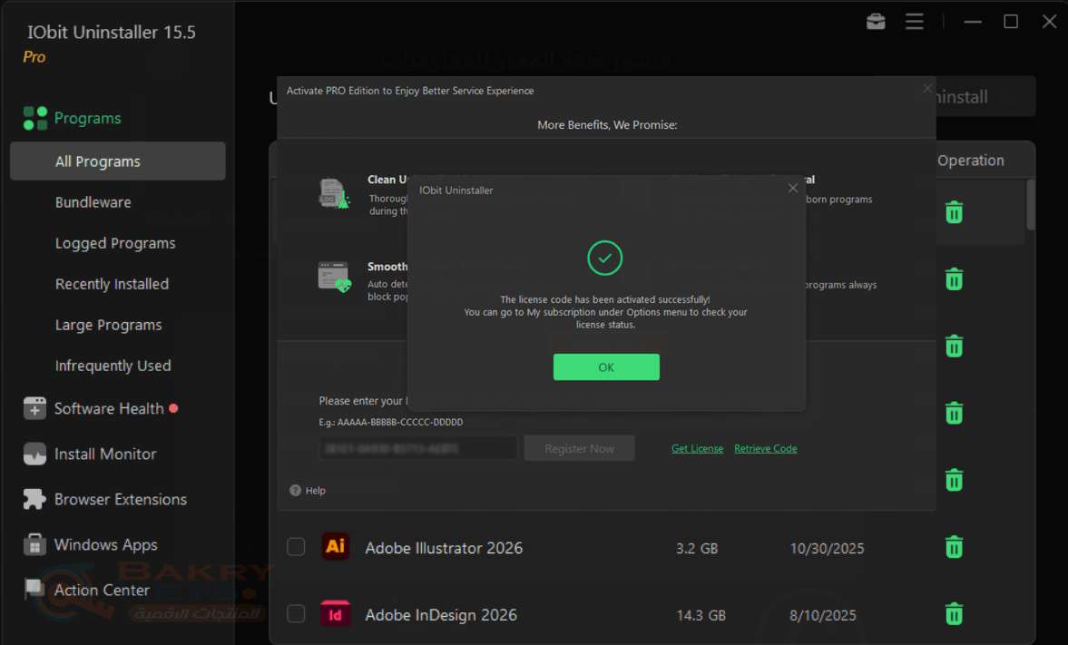 تفعيل IObit Uninstaller PRO 15 مجاني